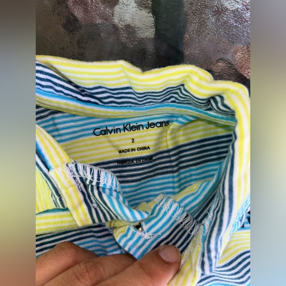 Calvin Klein | striped polo shirt sleeve | size 2 - Picture 4 of 4